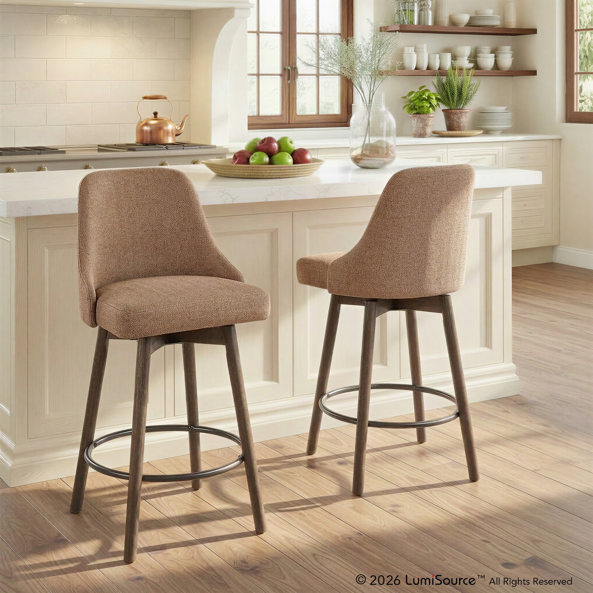 Marcel Upholstered 26" Fixed-height Counter Stool - Set Of 2